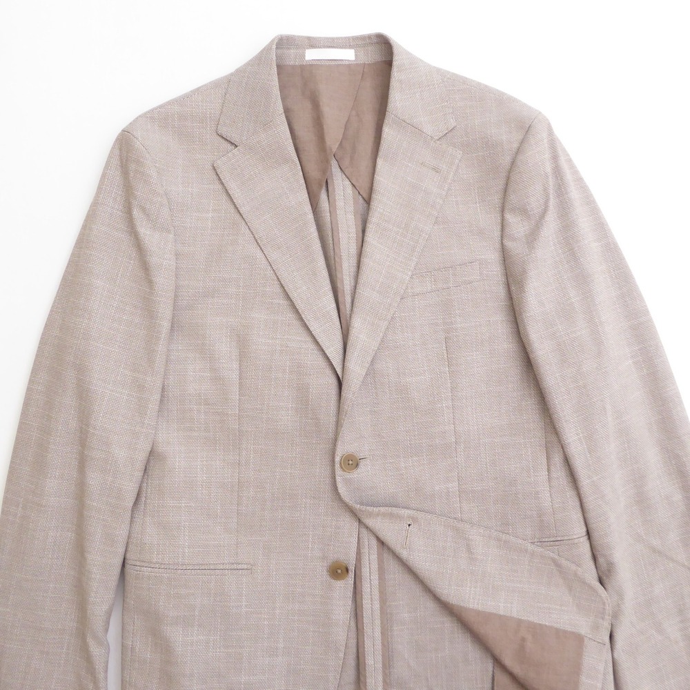 Calvin Klein Mens Blazer Beige Recycled Polyester Viscose Blend 40R Slim Fit